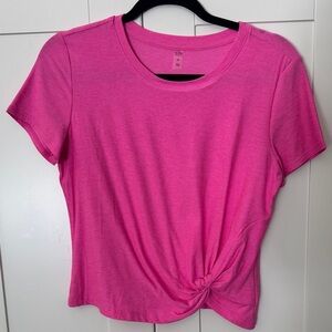Beyond Yoga Fuchsia Knot Front Tee